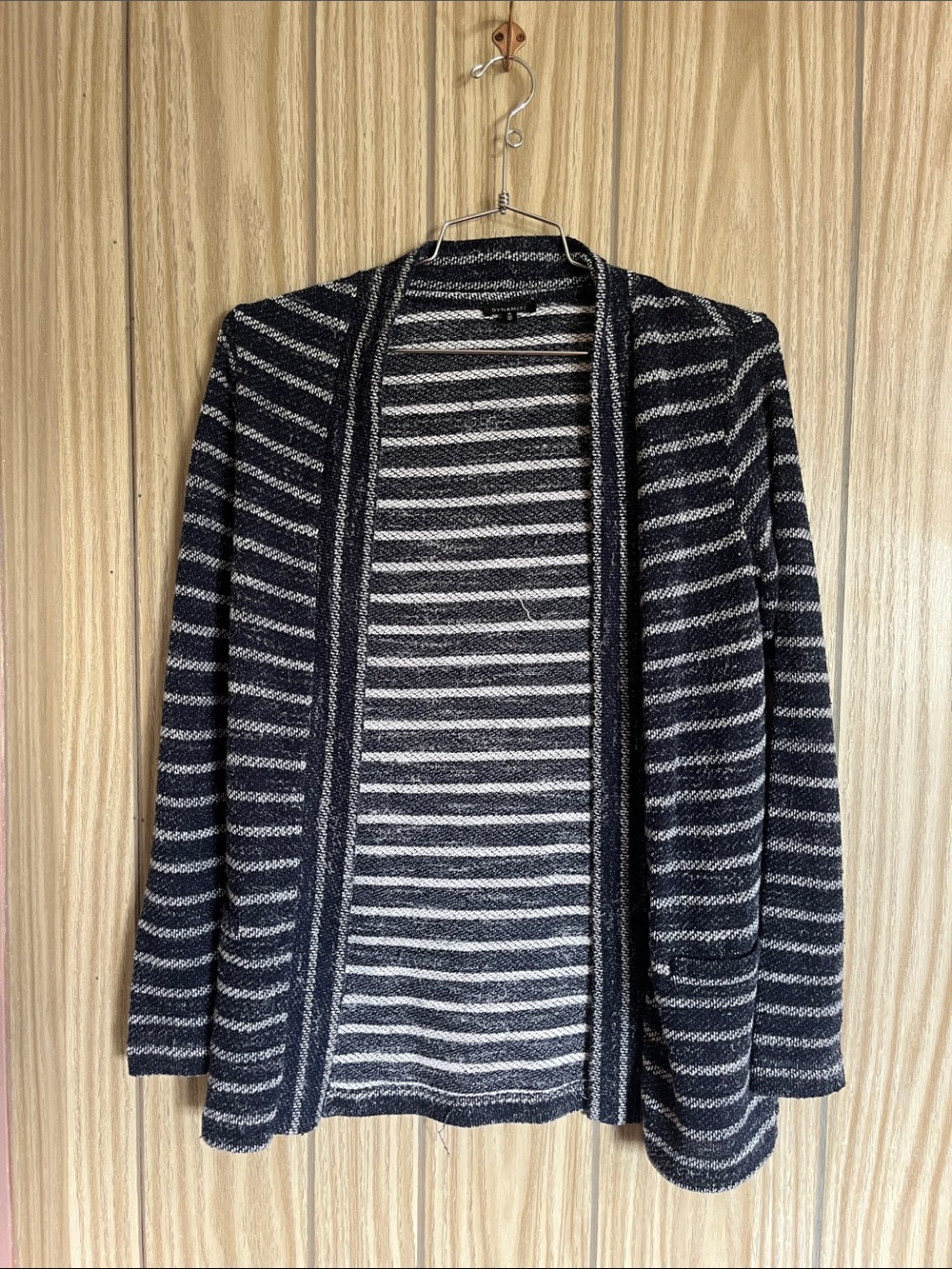Dynamite navy blue & White Striped Open-Front Cardigan